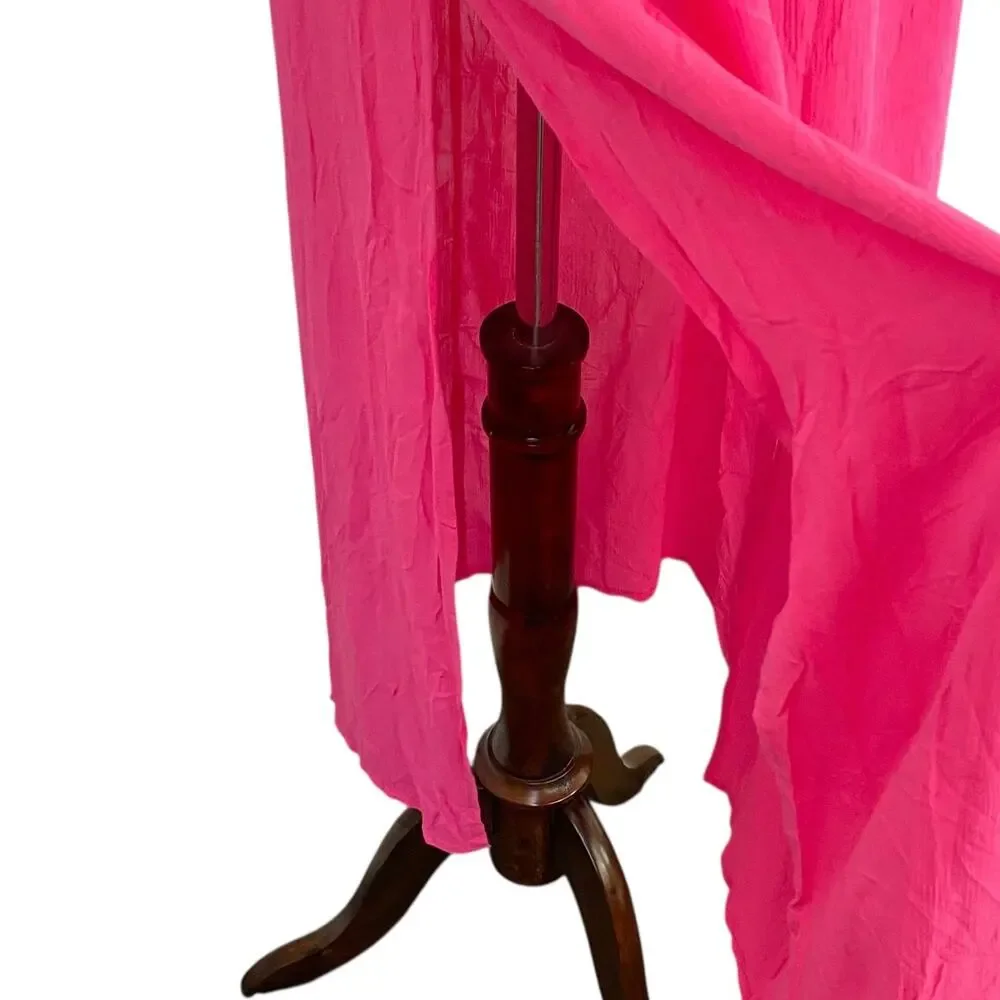 NEW SHADE & SHORE Pink Plunge Neck Swimsuit Cover Up Dress Double Slit Medium
